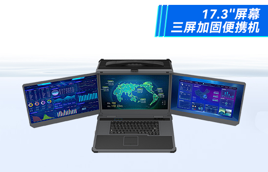 17.3英寸三屏便携式加固笔记本支持I9-9900K|工业电脑DTG-D177-WQ370MA