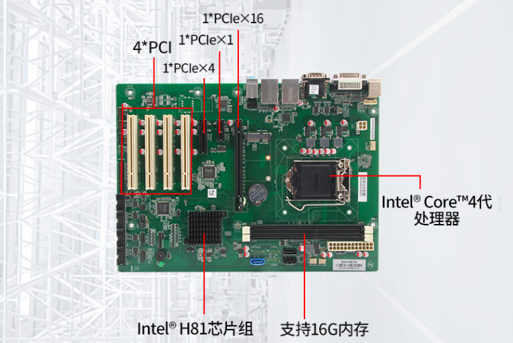 本机所搭载的IntelH81芯片组是一款由英特尔公司开发的芯片组，专门用于支持酷睿4代i3/i5/i7处理器，更高能支持16GBDDR3内存进行大批量数据处理。此外，该设备还提供了一个1TB或以上的机械硬盘，用于存储数据和文件，为用户提供了出色的性能和可靠性，符合了客户的高性能、稳定性强的要求。