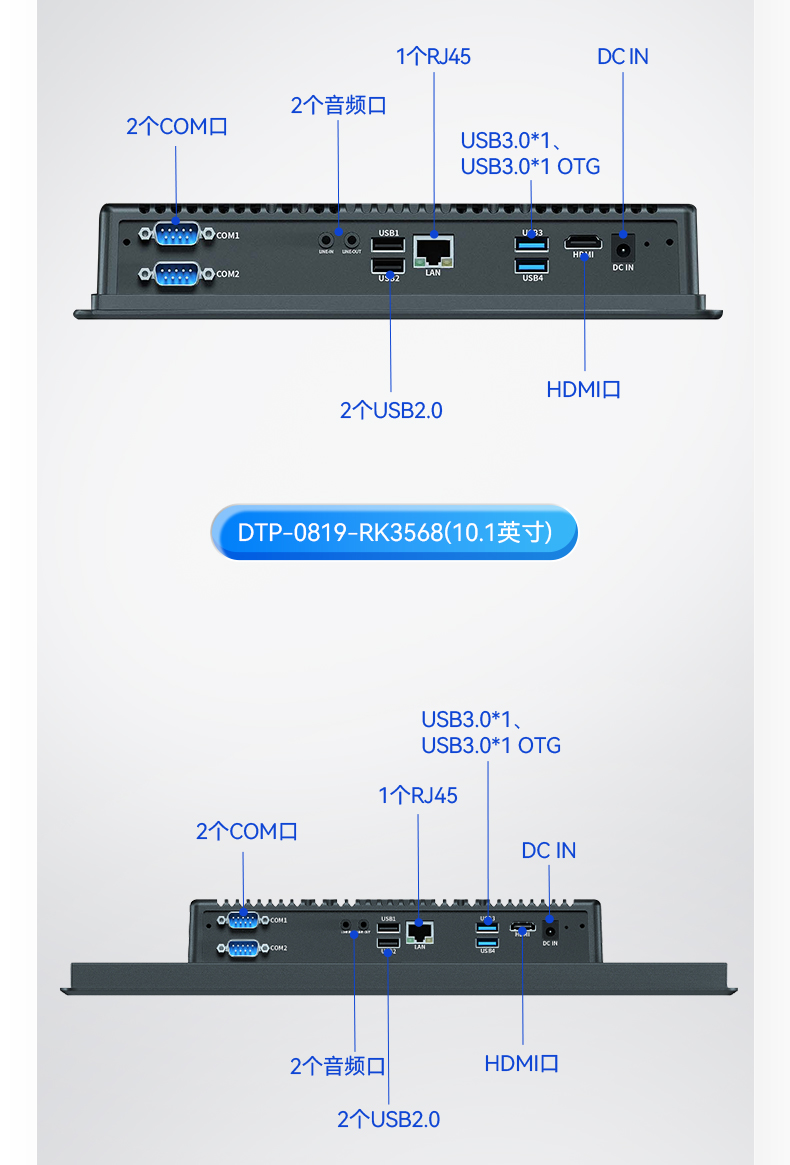 无风扇工业平板电脑,宽温运行IP65防护,DTP-0819-RK3568.jpg