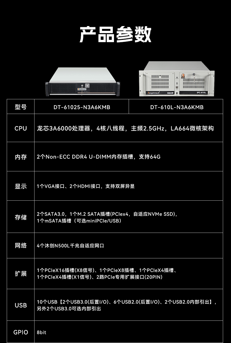 国产龙芯3A6000处理器工控机,银河麒麟V10系统工控主机,DT-610L-N3A6KMB.jpg