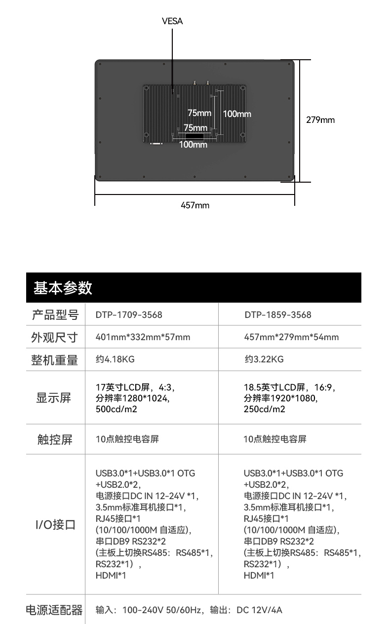 18.5英寸工业平板电脑,高清显示工业触摸一体机,DTP-1859-3568.jpg