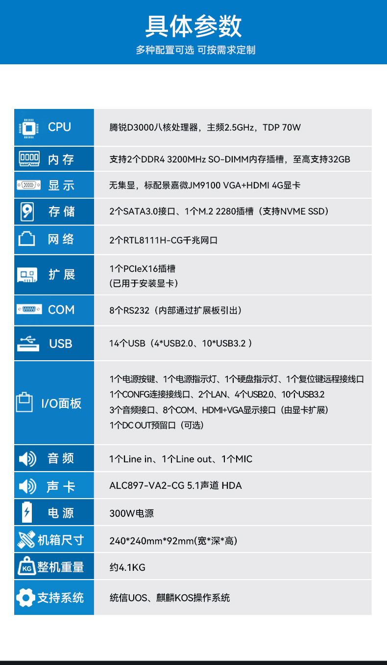 国产腾锐D3000工控机,麒麟统信系统,工业自动化工控主机,DTB-2105S-UD3KMC.jpg